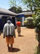 girls collecting menstrual kits