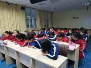 Students working hard (grade 8, Inner Mongolia)