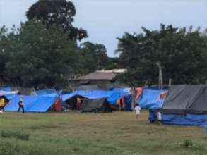 Tent city- a temporary home for displaced families