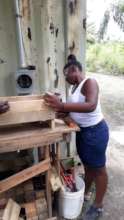 Sanding the grow box
