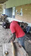 Cutting the bamboo