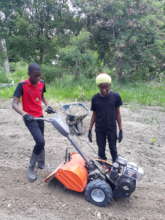 Learning to use the rotavator