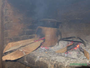 An improved cookstove in the kitchen