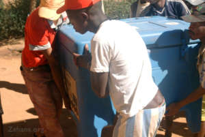 Delivering the Refrigerator Zahana's Health Canter