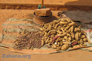 Sweet potatoes in the market in the next town