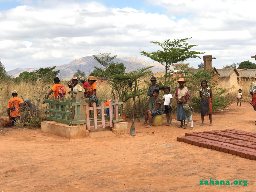 Digging for clay on site for the bricks