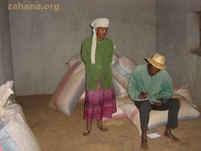 Zahana's rice seeds in the storage building