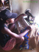 Sewing a dress for the holiday celebration