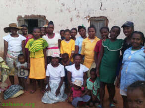 The sewing group displaying their skills