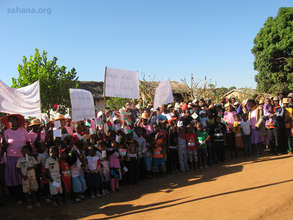 The entire community waiting with anticipation