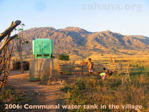 A big tank stores the water in the village
