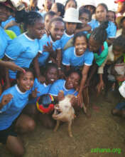 The happy prize pig will be live and breed