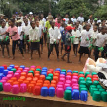 Thier personal cups waiting for the students