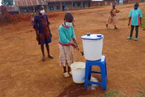 Jacqueline demonstrates good handwashing skills