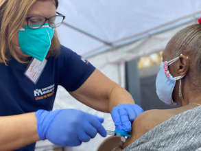 Rebecca, one of our volunteer vaccinators, at KCHC