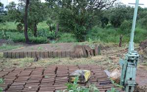 Interlocking soil block production site Omilling