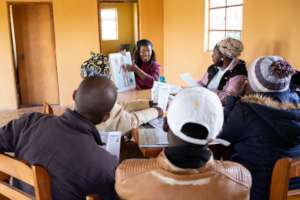 Zintathu with the Home Based Care group