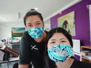 Our women making masks