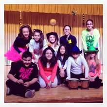 Drama students with Teaching Artist, Robin Colwell