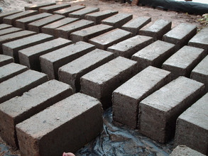 Soil block produced by team of 2 people