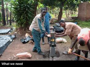 Interlocking soil-compressed blocks machine