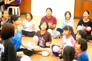 New and continuing students come together in games