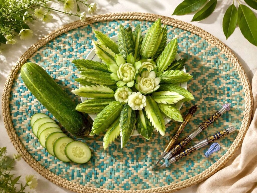 DWS student's final, exquisite cucumber sculpture