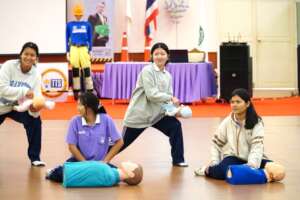 Safety Training: teachers and students learn CPR