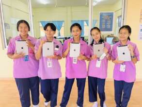 50 Laptops and 25 Ipads, donated by Roche Thailand