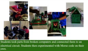 Morse Code used to experiment with computer parts.