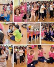 Senior guided new students in activities / games