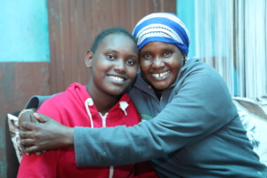 Abigael with her mother