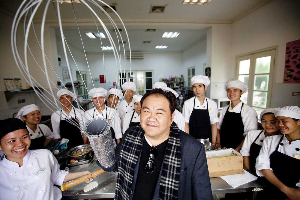Founder Jimmy Pham with trainees