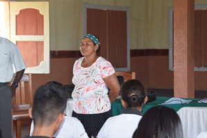 Anayda teaching a class about parrots