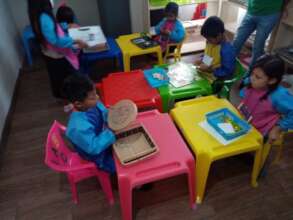 Students doing learning activities