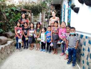Two teachers with the youngest students