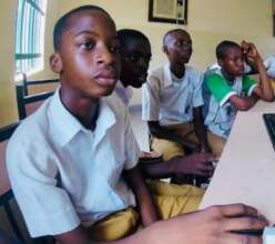 Students listening to lecture in STEM class