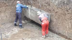 Building a cellar from recycled concrete blocks