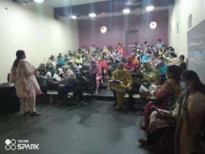 Teachers attending induction trainings.