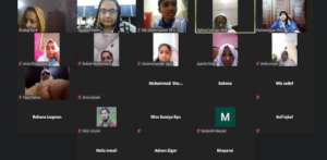 Urdu poetry being showcased during a Zoom event.