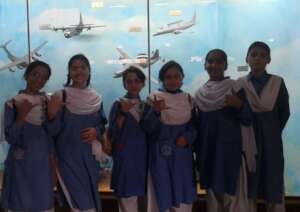 Students enjoying educational trip to PAF Museum