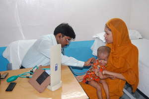 The sick child and his mother