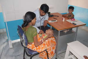 A sick child at Health centre
