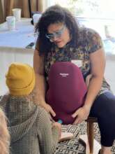 Ashley role playing with another student