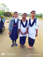 The trio happy after a stage performance
