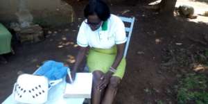 Our nurse taking a medical history of a new client