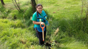 Fer, part of the MOJA team, reforesting Xochimilco