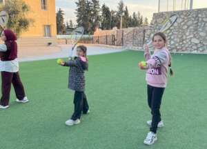 Trying out tennis in Amman 2!