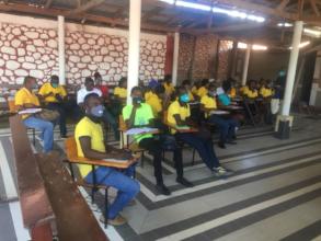 Providing masks to Haiti