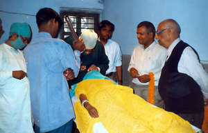 cataract operation underway during free eye camp